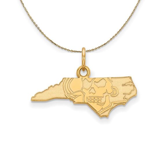 14k Yellow Gold East Carolina U X-Small Necklace - 30 Inch